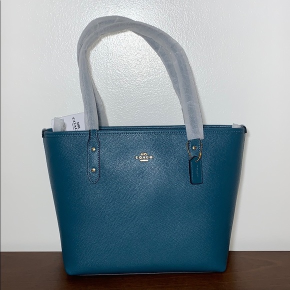 Coach Mini City Zip Tote, Dark Teal, F22967 - Picture 3 of 16